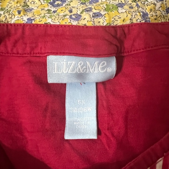 Liz & Me Red Embellished Short Sleeve Tunic - Picture 5 of 5